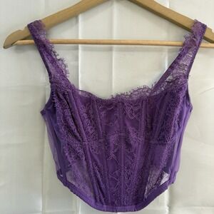 Victoria's Secret Dream Angels Purple Lace Corset Bustier Bra S Sexy Lingerie